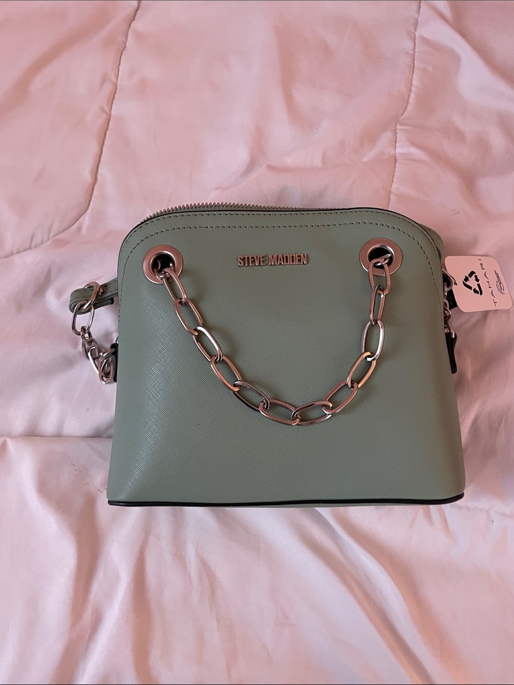 Steve Madden Sage Green Chain Accent Crossbody Bag